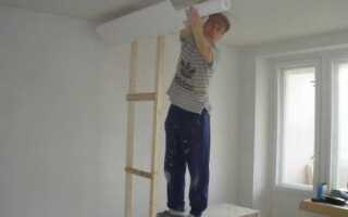 Оклейка потолка обоями своими руками