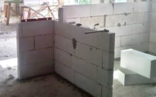 Как делается кладка перегородок из газобетонных блоков