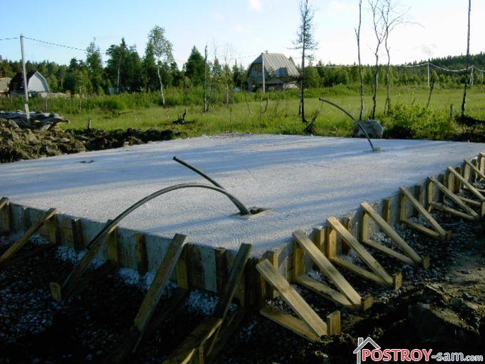 Фундамент из монолитной плиты
