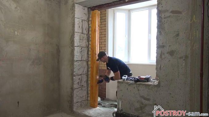 Установка брусков