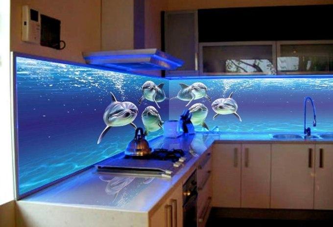 Фотообои с 3D-эффектом на кухню