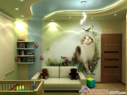Изображение кошки на обоях