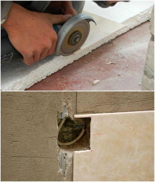 Резка плитки болгаркой